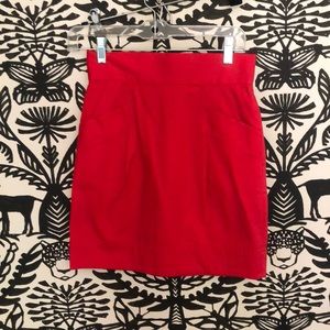 Cherry red mini skirt from French Connection